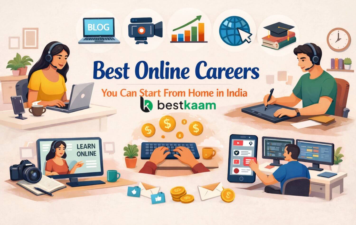 Best Online Careers You Can Start From Home in India